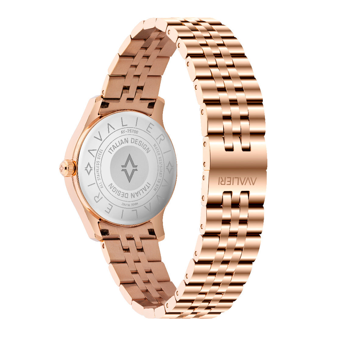 Avalieri Women's Quartz Watch Rose Gold Dial - AV-2570B