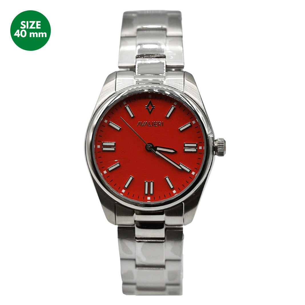 Avalieri Men's Quartz Watch, Red Dial - AV-2583B