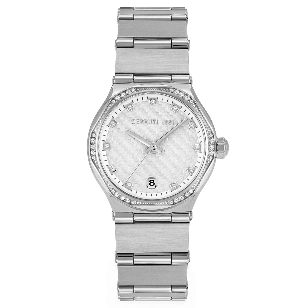 Women's watch, quartz movement, pearly white dial color - CER-0303