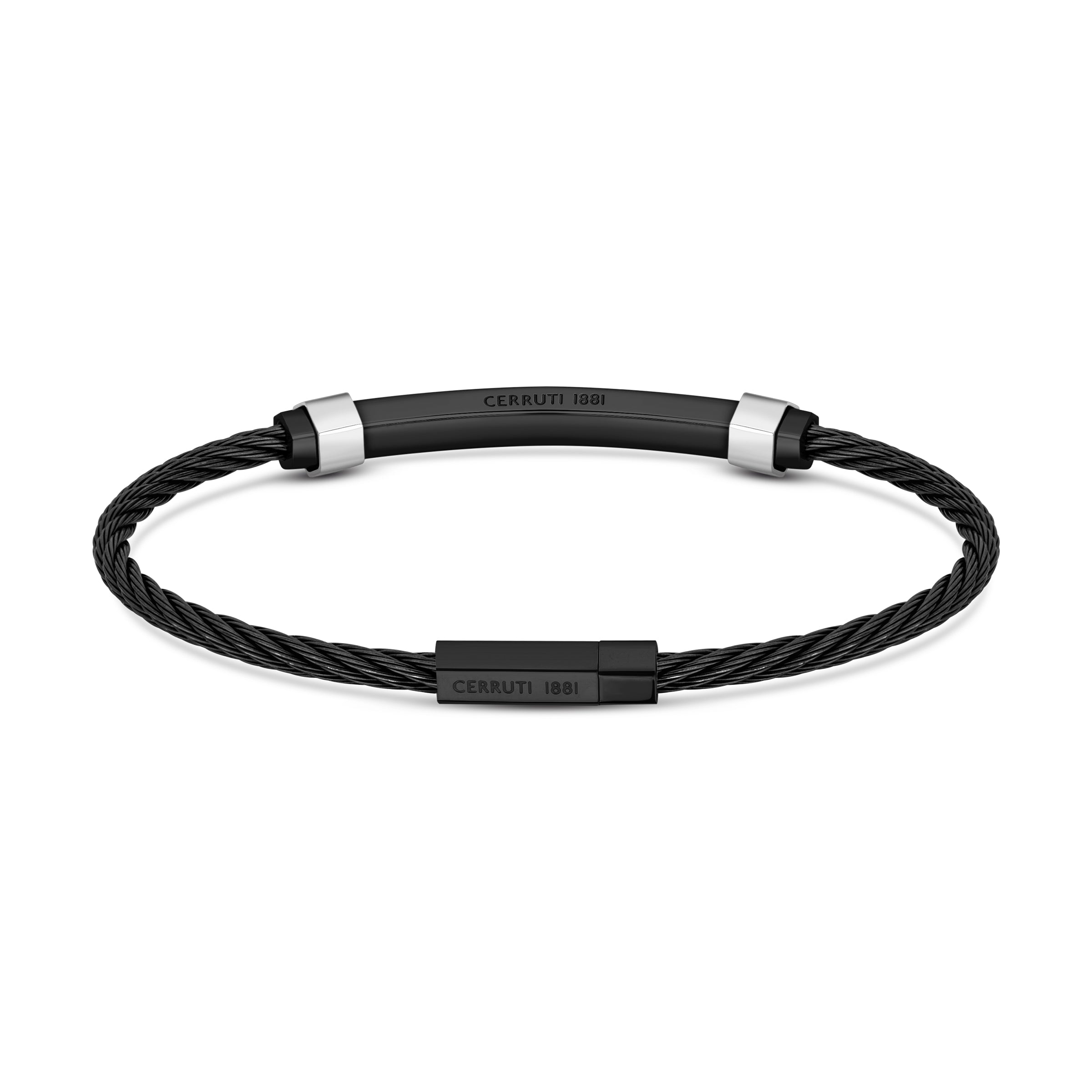 Cerruti Baton grey & black steel bracelet CIAGB2126502 | mertzios.gr