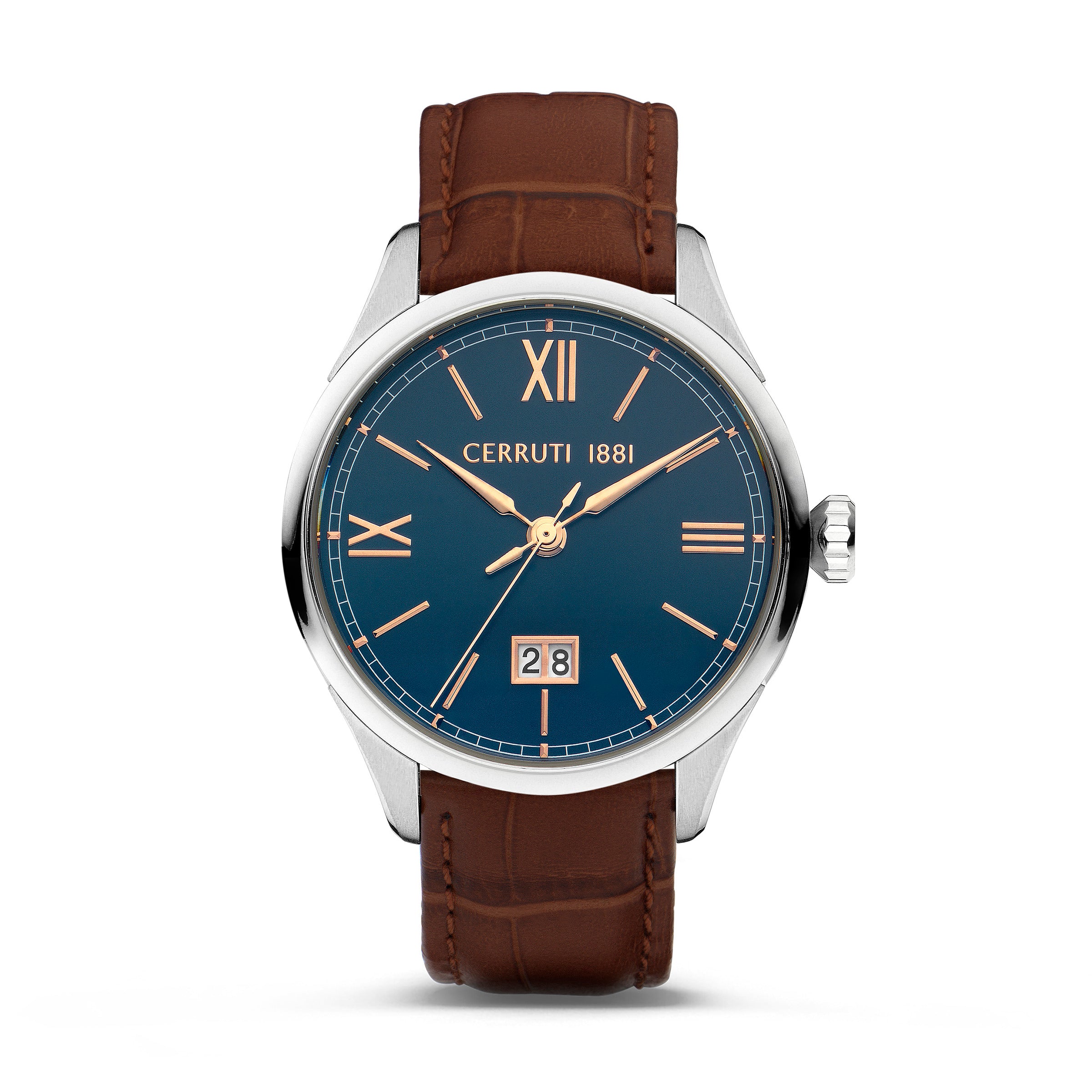 ساعة شيروتي الرجالية بحركة كوارتز ولون مينا أزرق - CER-0493