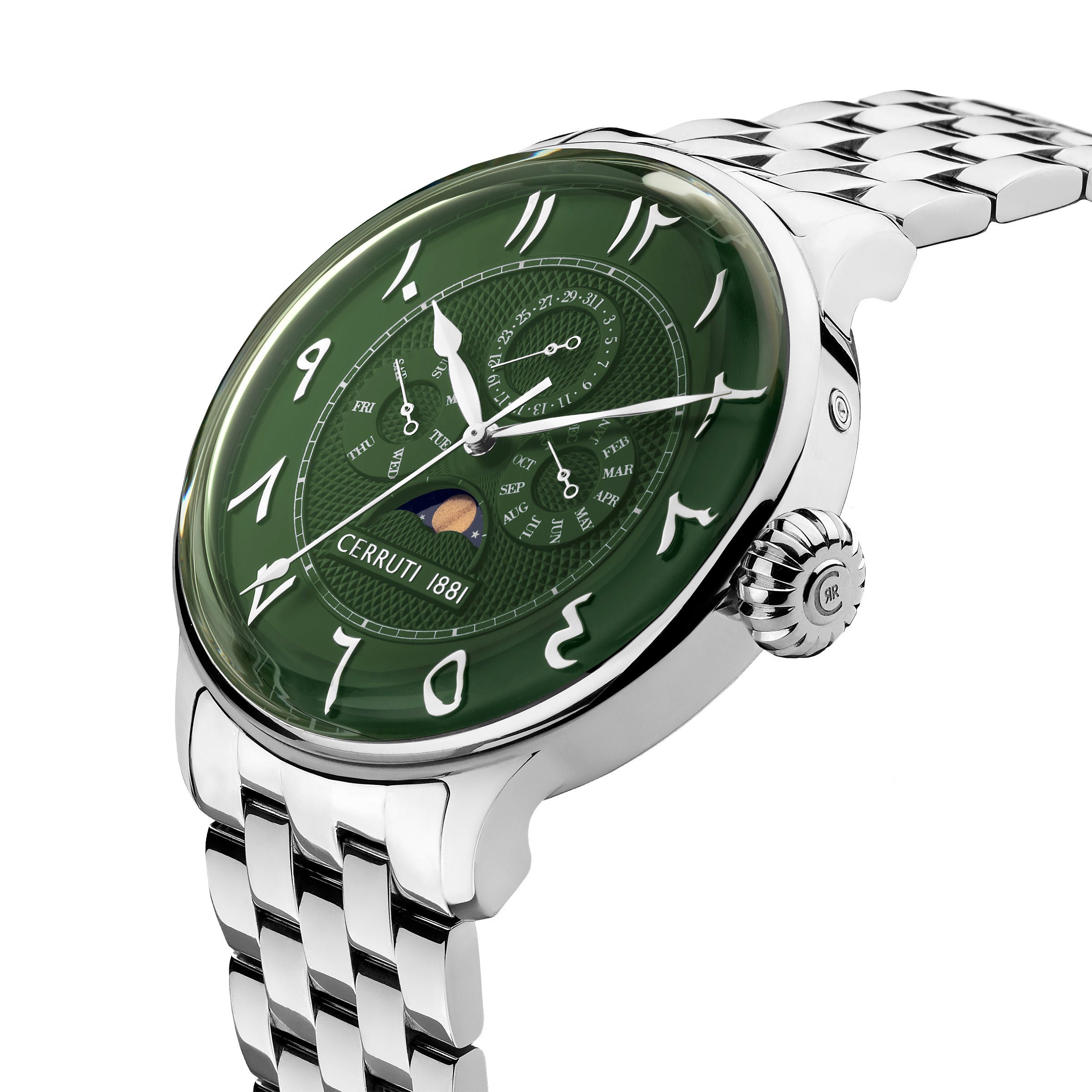 ساعة شيروتي الرجالية بحركة كوارتز ولون مينا أخضر - CER-0429