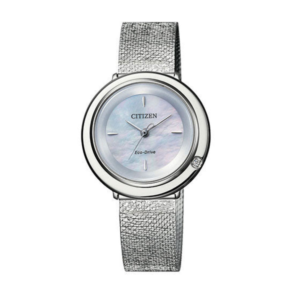 Citizen Women's Optical Powered Movement Silver Dial Watch - EM0640-82D