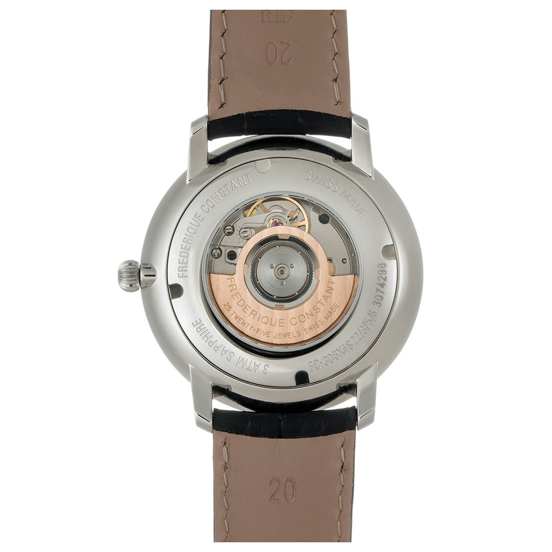 ساعة فريدريك كونستانت الرجالية بحركة أوتوماتيكية ولون مينا أبيض - FC-0039