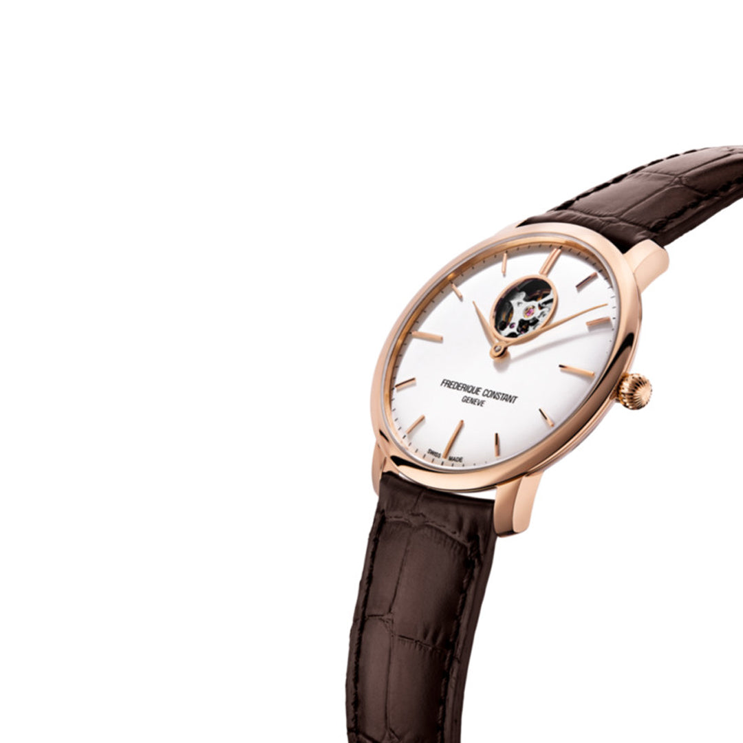 ساعة فريدريك كونستانت الرجالية بحركة أوتوماتيكية ولون مينا أبيض - FC-0045