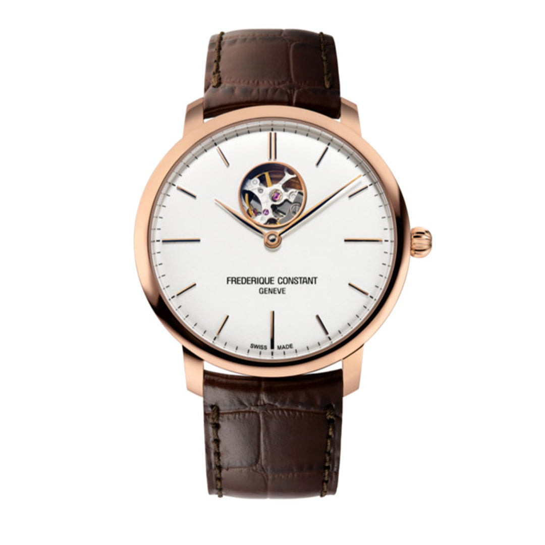 ساعة فريدريك كونستانت الرجالية بحركة أوتوماتيكية ولون مينا أبيض - FC-0045