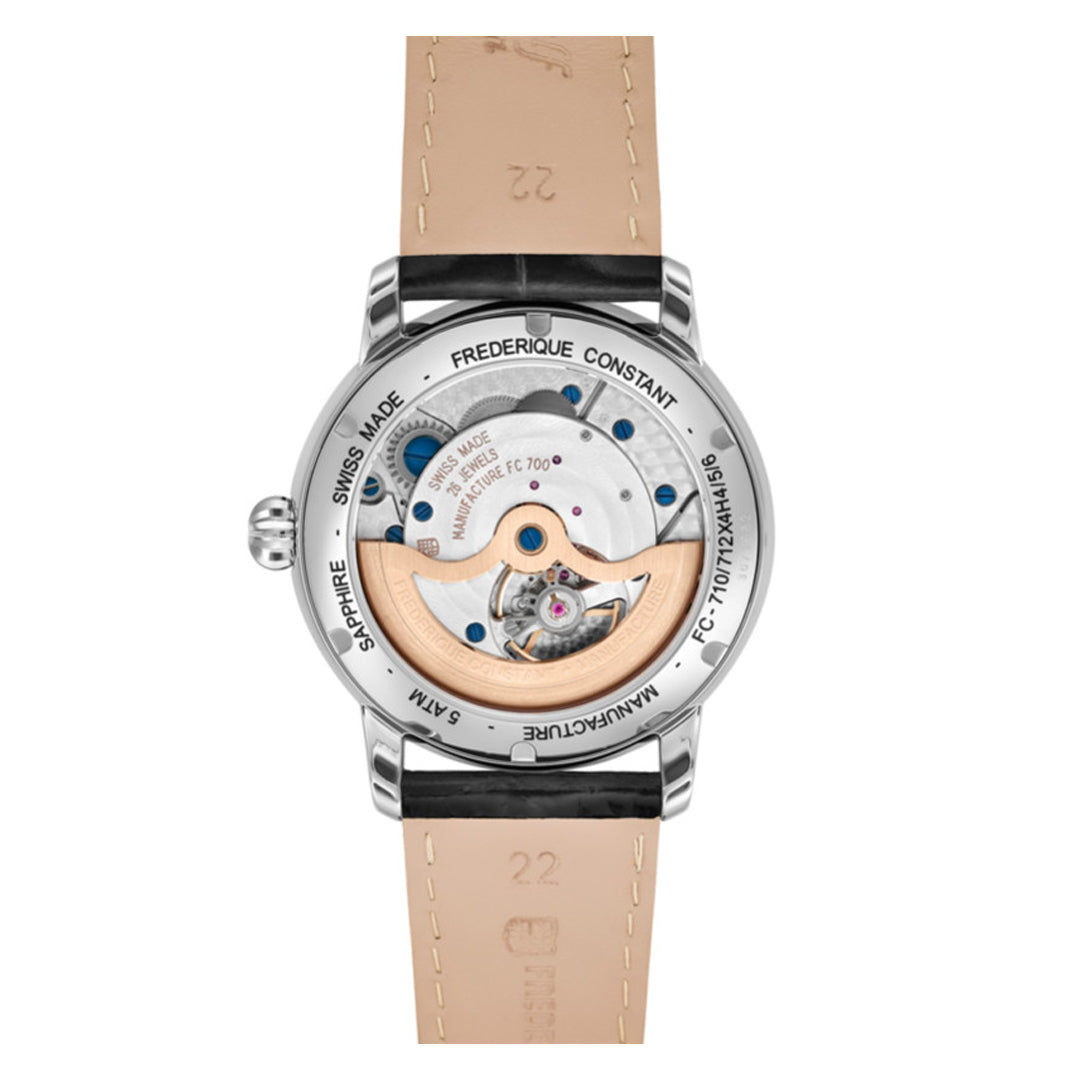 ساعة فريدريك كونستانت الرجالية بحركة أوتوماتيكية ولون مينا أبيض - FC-0078
