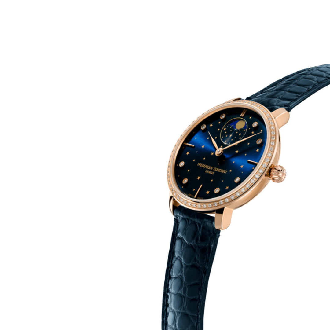 ساعة فريدريك كونستانت الرجالية بحركة أوتوماتيكية ولون مينا أزرق - FC-0085(68/D 0.4972CT)