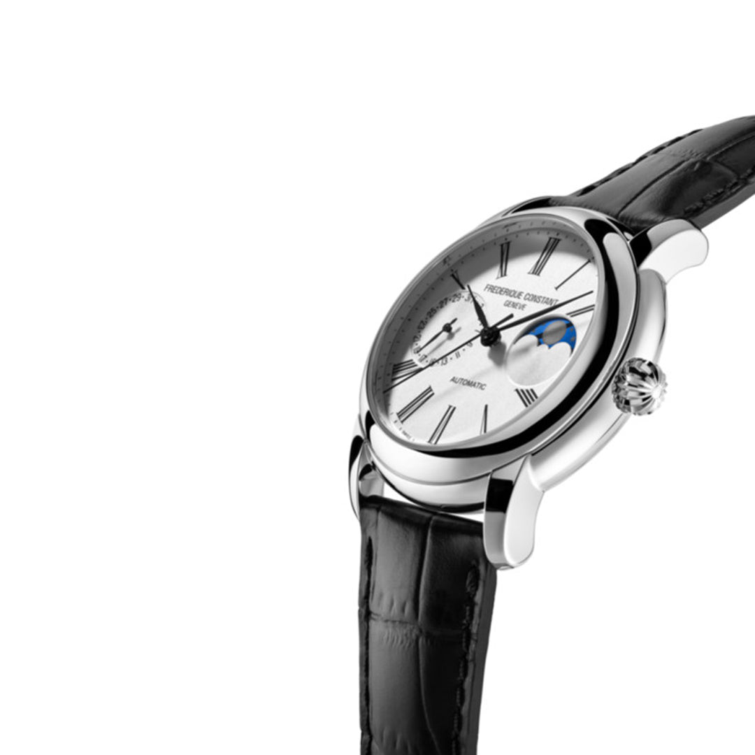 ساعة فريدريك كونستانت الرجالية بحركة أوتوماتيكية ولون مينا أبيض - FC-0139