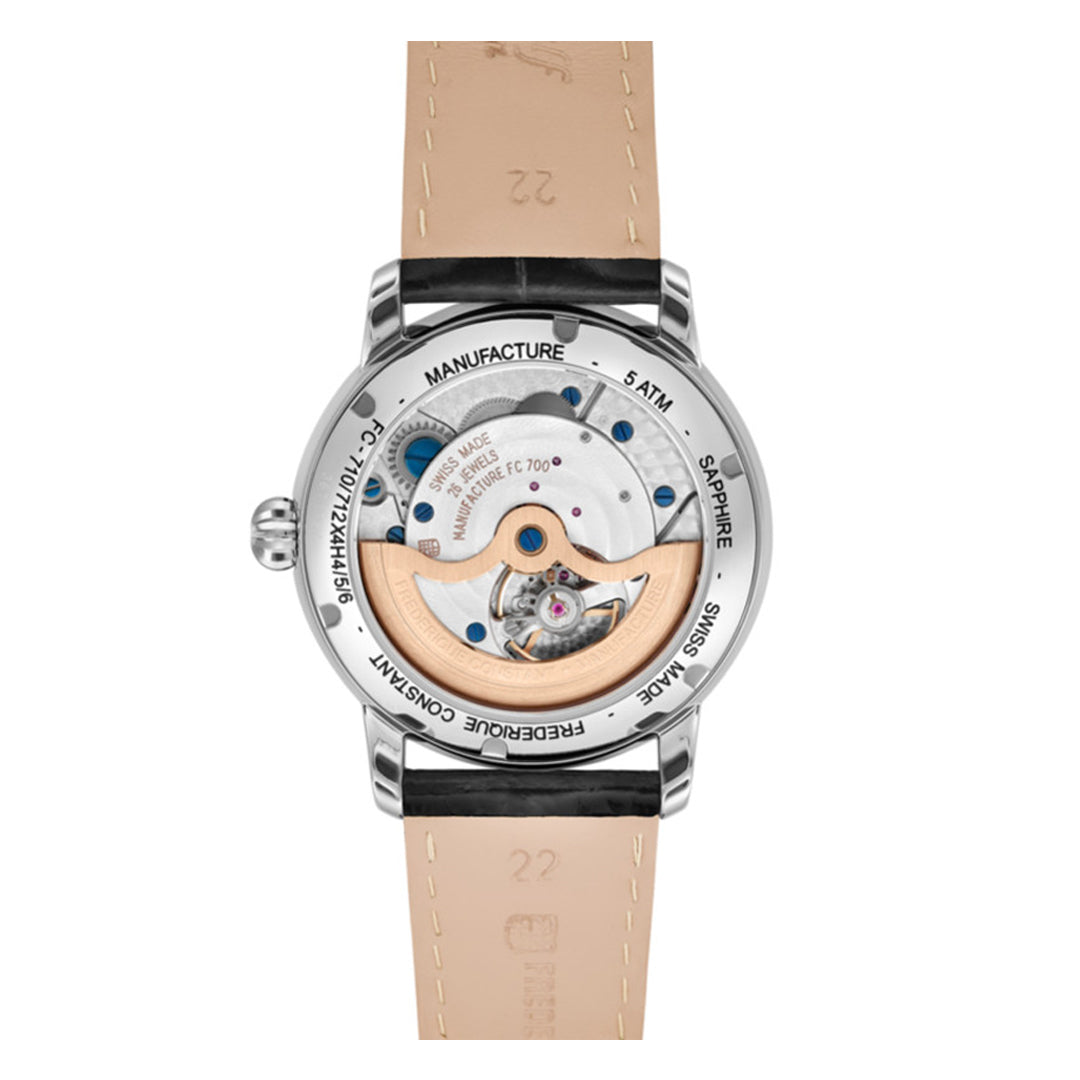 ساعة فريدريك كونستانت الرجالية بحركة أوتوماتيكية ولون مينا أبيض - FC-0139