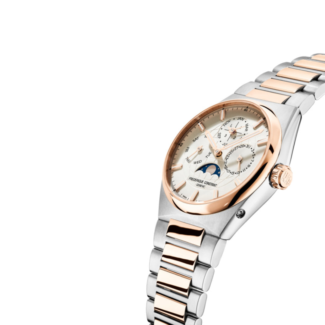 ساعة فريدريك كونستانت الرجالية بحركة أوتوماتيكية ولون مينا أبيض - FC-0169+STRAP