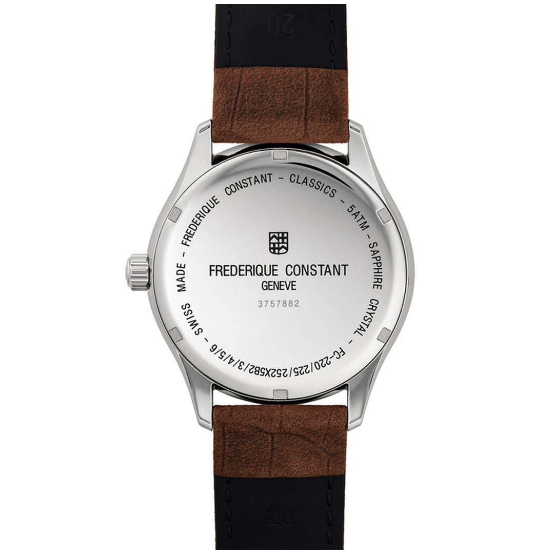 ساعة فريدريك كونستانت الرجالية بحركة كوارتز ولون مينا رمادي - FC-0187
