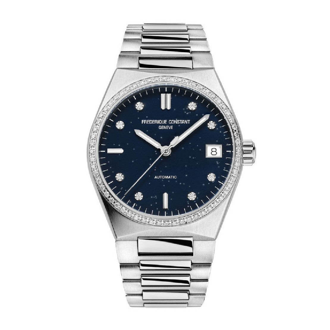 Frederique Constant Women's Automatic Blue Dial Watch - FC-0211(68/D 0.05CT)+Strap