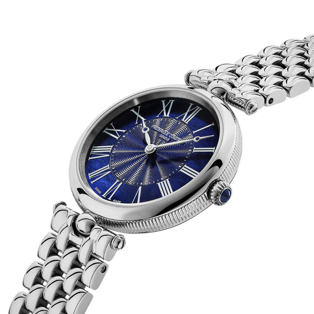 ساعة فريدريك كونستانت النسائية بحركة كوارتز ولون مينا أزرق - FC-0154