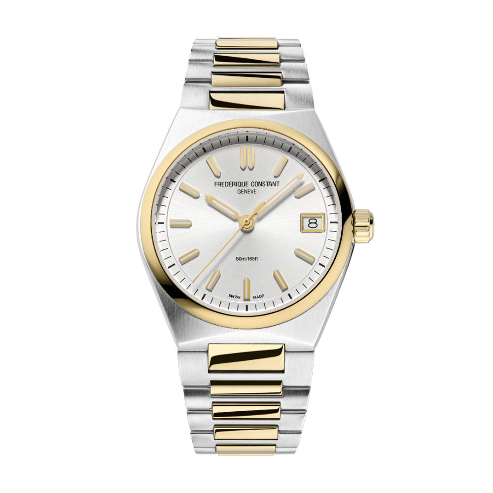 Frederique Constant Women's Quartz White Dial Watch - FC-0263(D/8 0.04CT)+R.STRAP