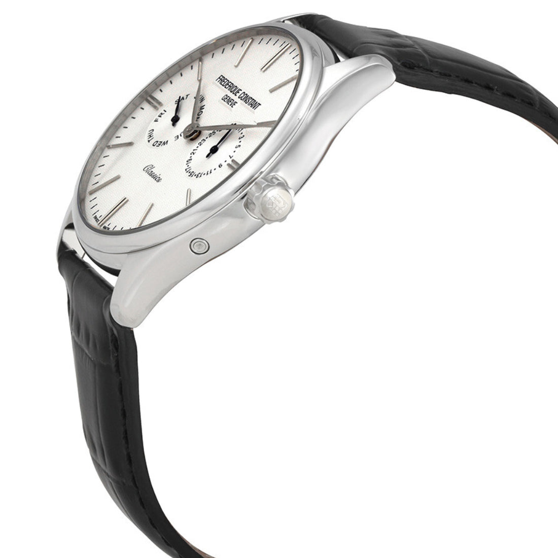ساعة فريدريك كونستانت الرجالية بحركة كوارتز ولون مينا أبيض - FC-0071