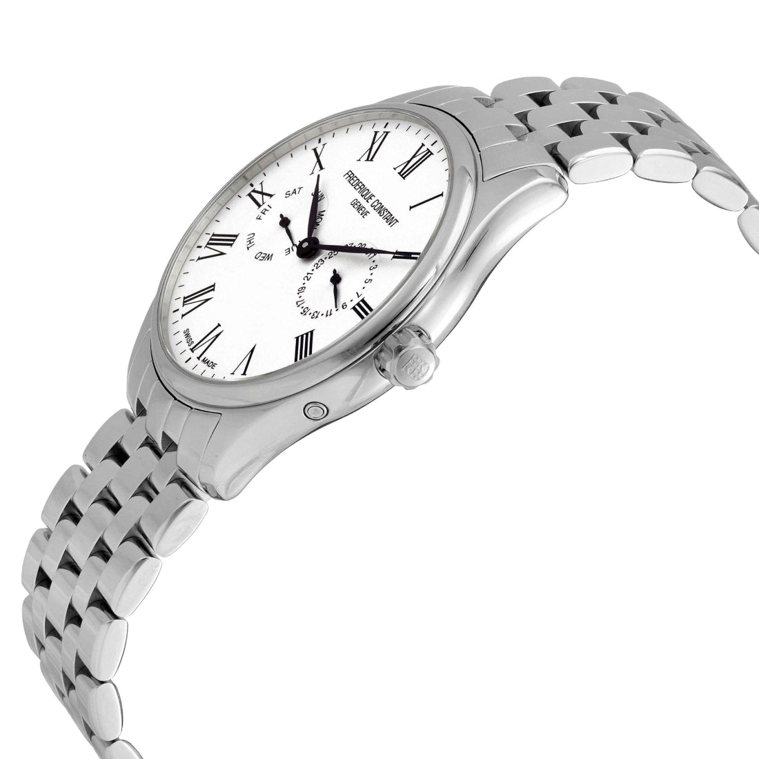ساعة فريدريك كونستانت الرجالية بحركة كوارتز ولون مينا أبيض - FC-0073