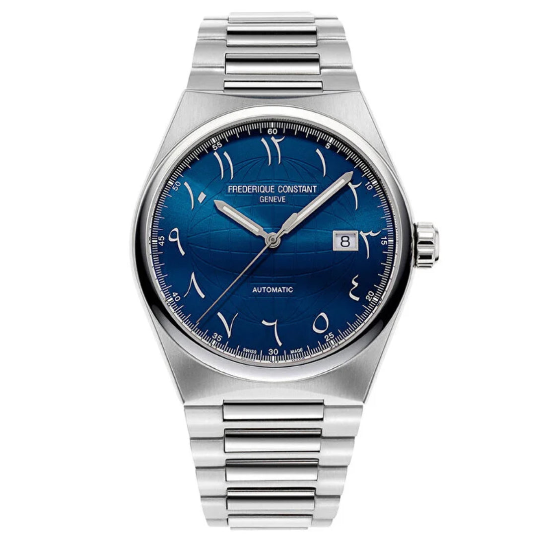 ساعة فريدريك كونستانت الرجالية بحركة أوتوماتيكية ولون مينا أزرق - FC-0182+STRAP