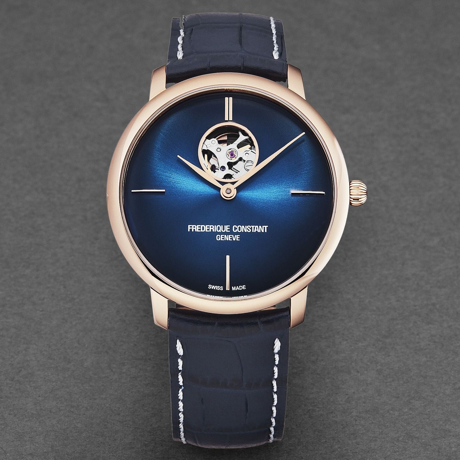 ساعة فريدريك كونستانت الرجالية بحركة أوتوماتيكية ولون مينا أزرق - FC-0185