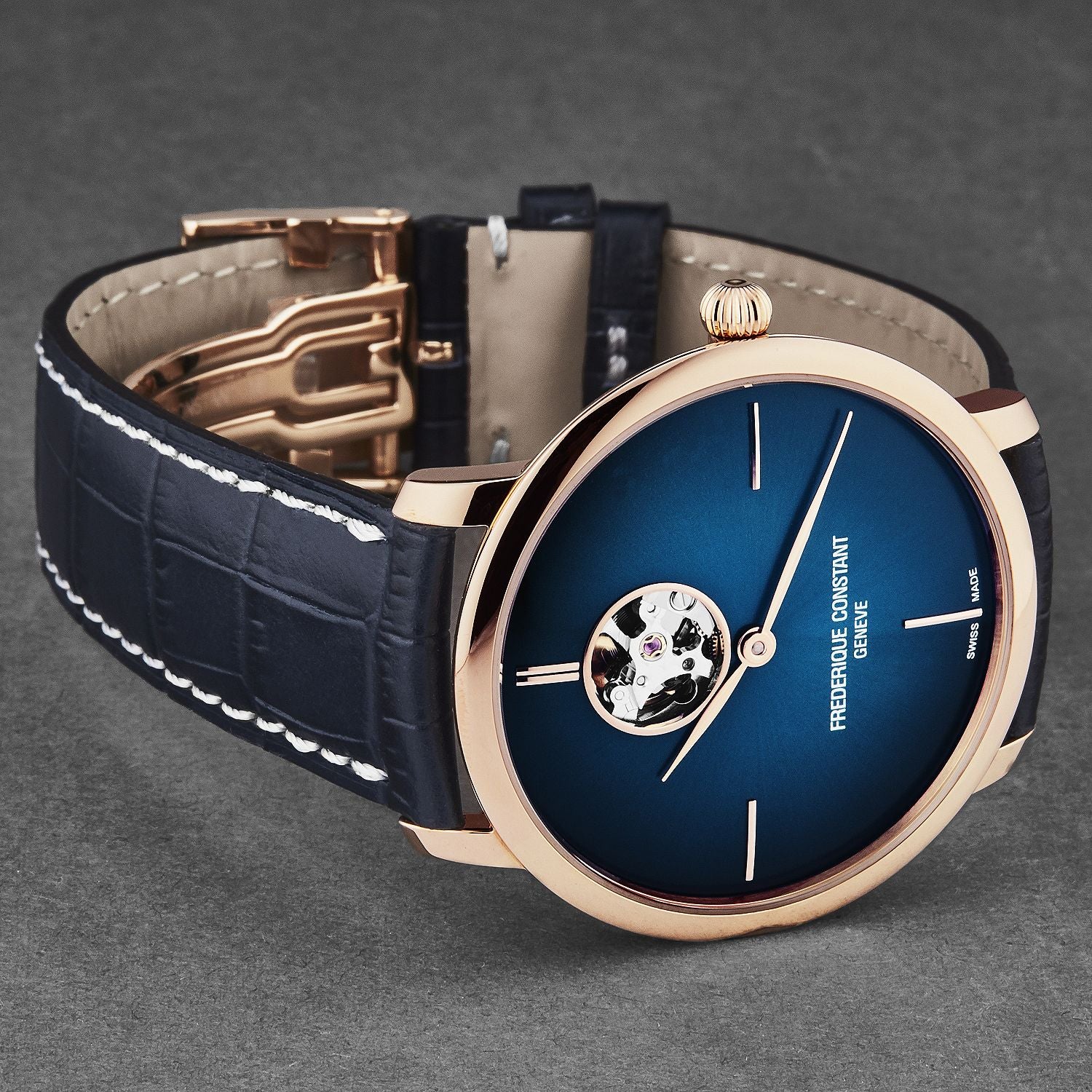 Frederique Constant Men's Automatic Movement Blue Dial Watch - FC-0185