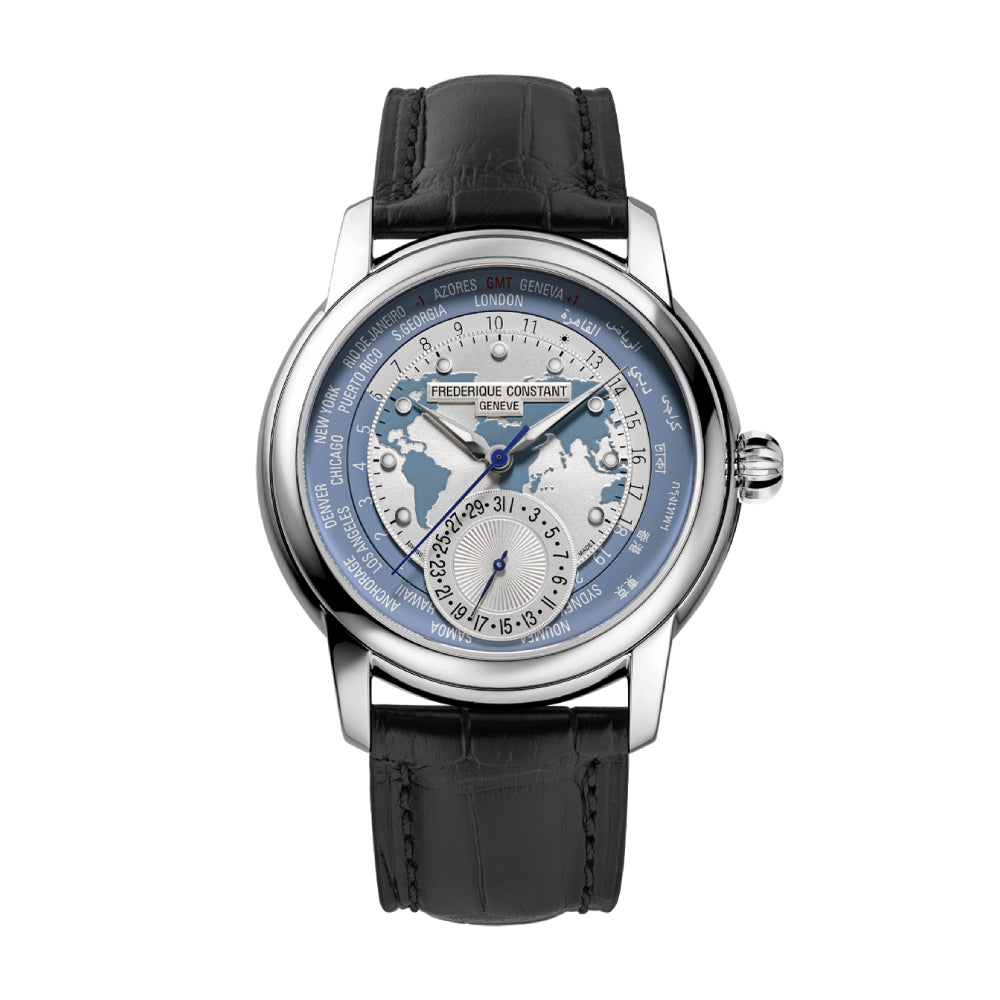 ساعة فريدريك كونستانت الرجالية بحركة أوتوماتيكية ولون مينا أزرق - FC-0266+R.STRAP (W.T)