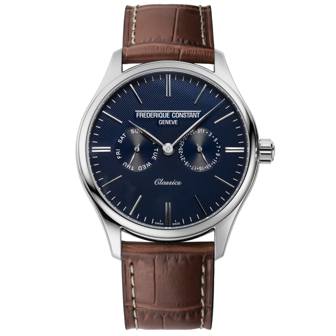 ساعة فريدريك كونستانت الرجالية بحركة كوارتز ولون مينا أزرق - FC-0075