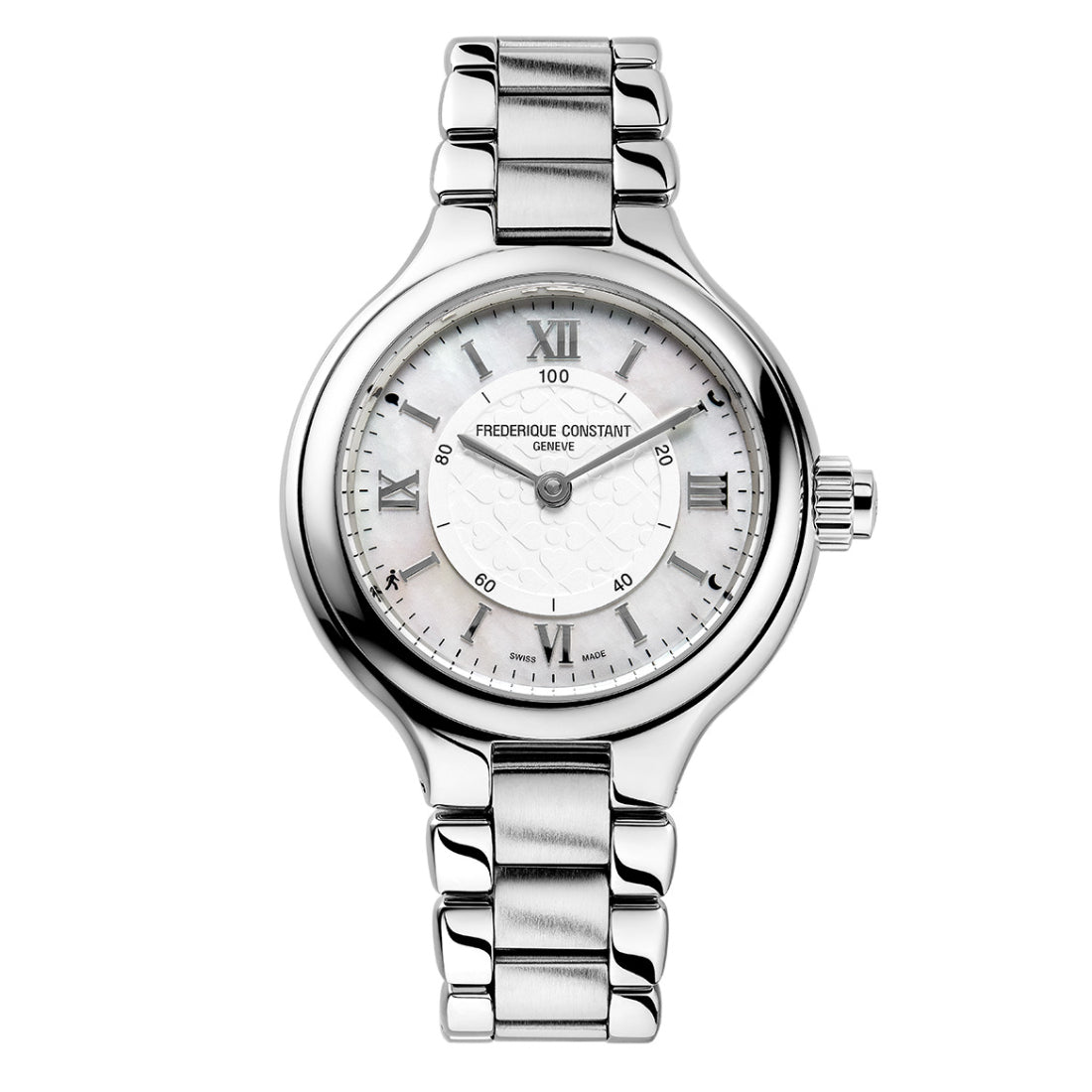 ساعة فريدريك كونستانت النسائية بحركة كوارتز ولون مينا أبيض - FC-0026