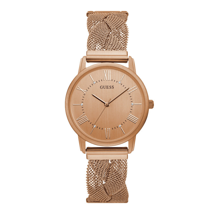 Guess Women's Quartz Watch with Rose Gold Dial - GW-0086