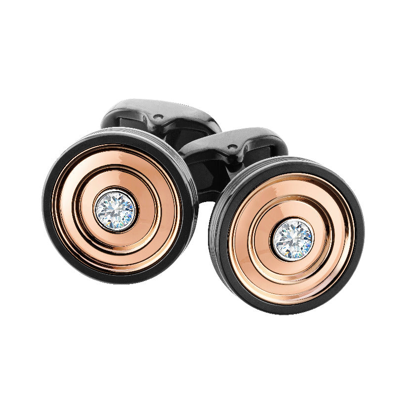 Black and rose gold Cufflinks from Kylemore - KMC-0007