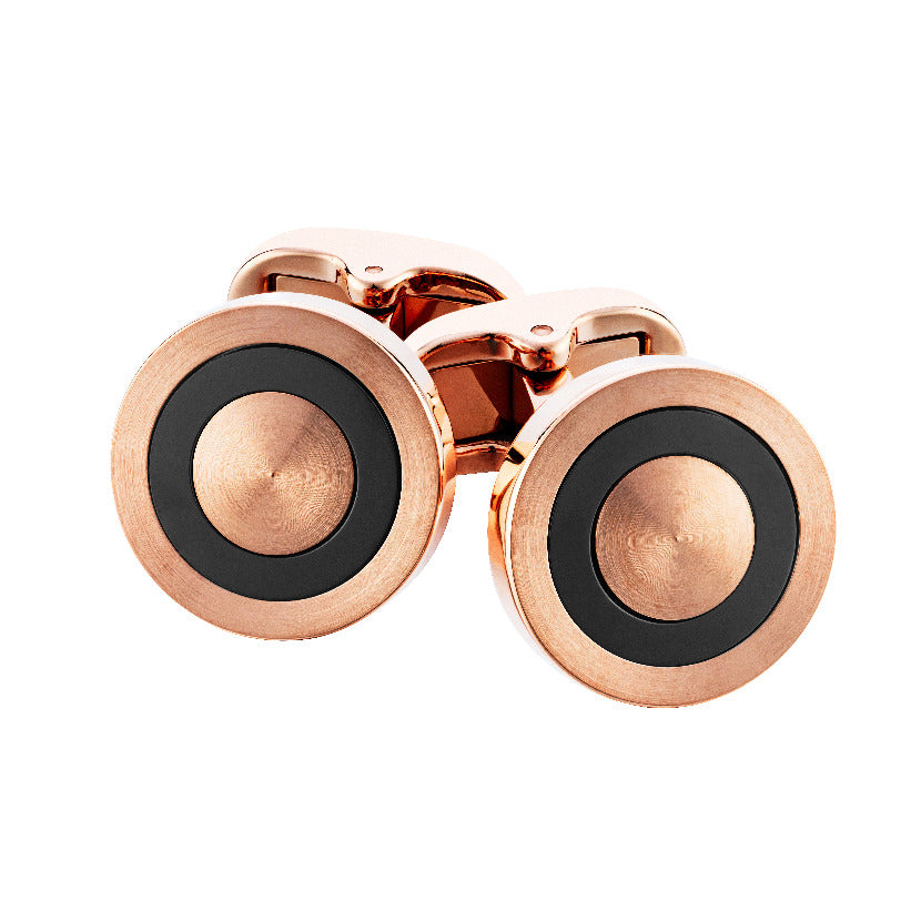 Rose Gold and Black Cufflinks from Kylemore - KMC-0012