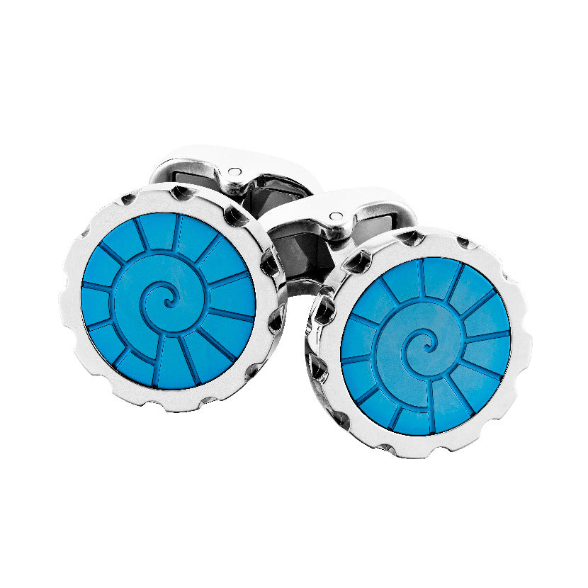 Silver and Blue Cufflinks from Kylemore - KMC-0017