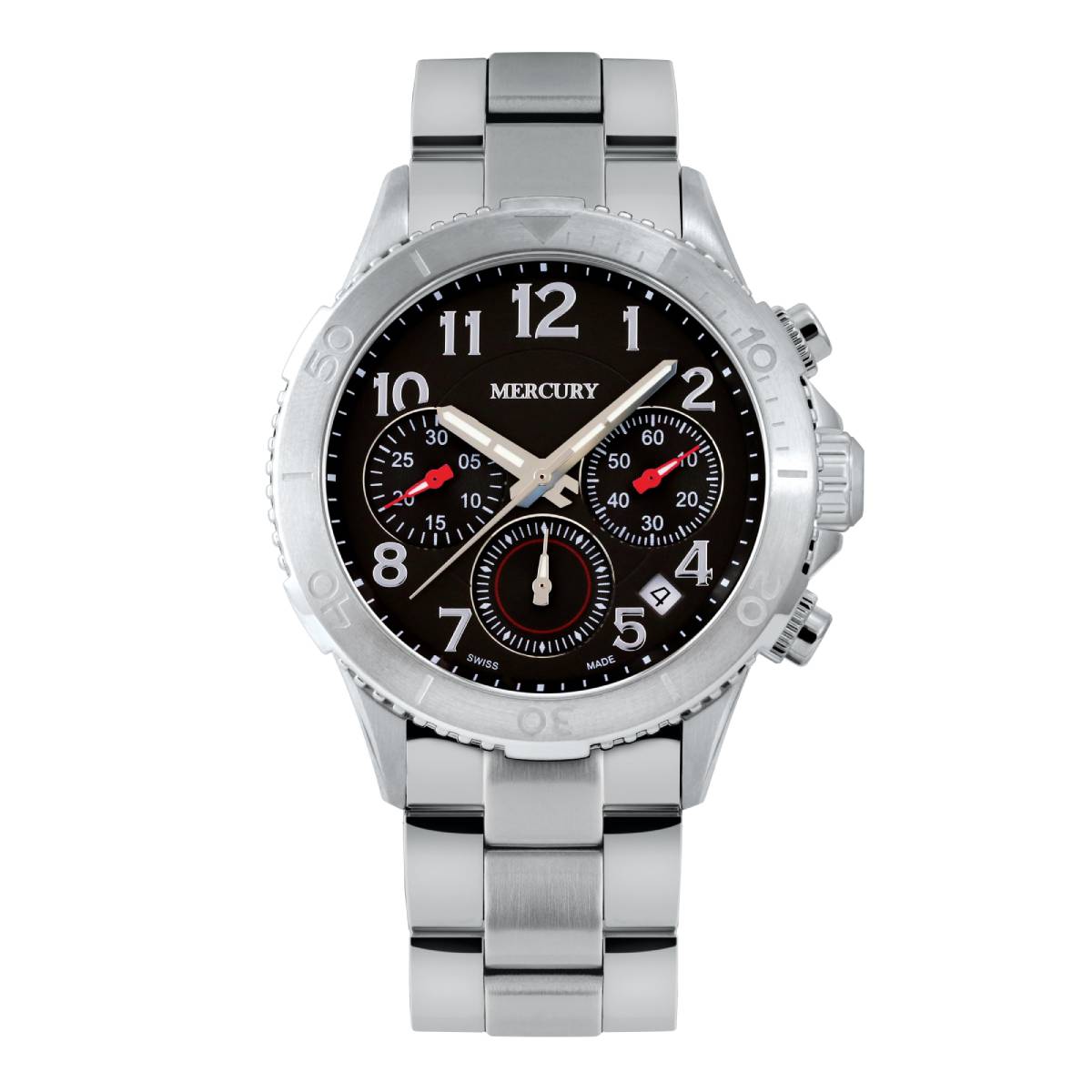 Mercury Men's Swiss Quartz Watch with Black Dial - MER-0007