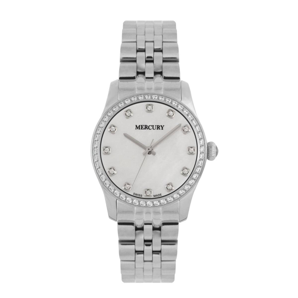 Women's watch, quartz movement, pearly white dial color - MER-0027