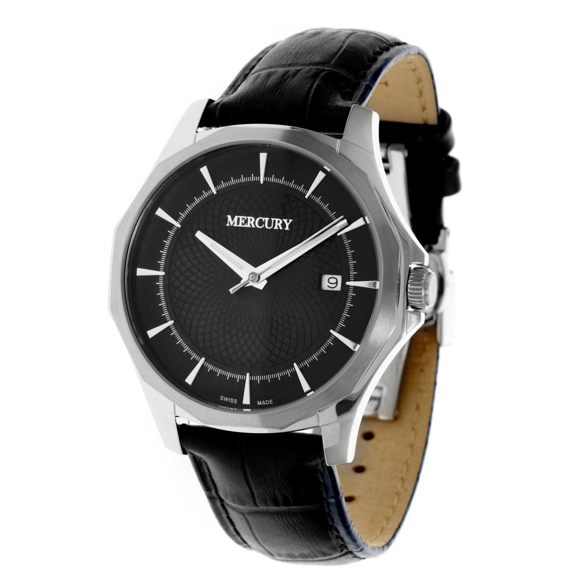 Mercury Men's Swiss Quartz Watch with Black Dial - MER-0043
