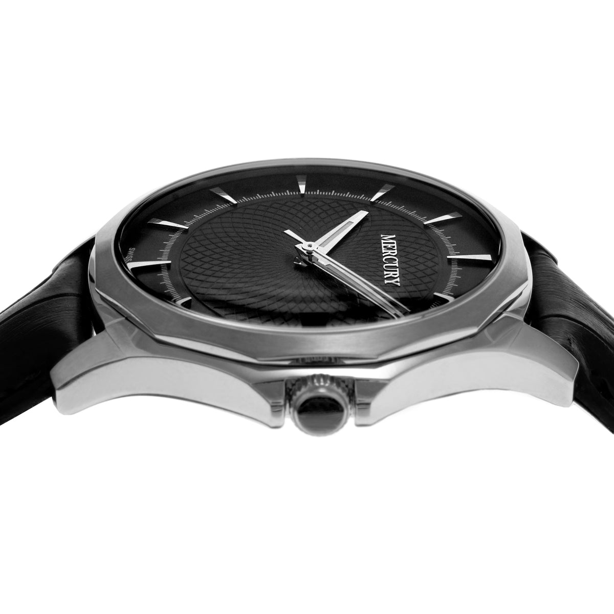 Mercury Men's Swiss Quartz Watch with Black Dial - MER-0043