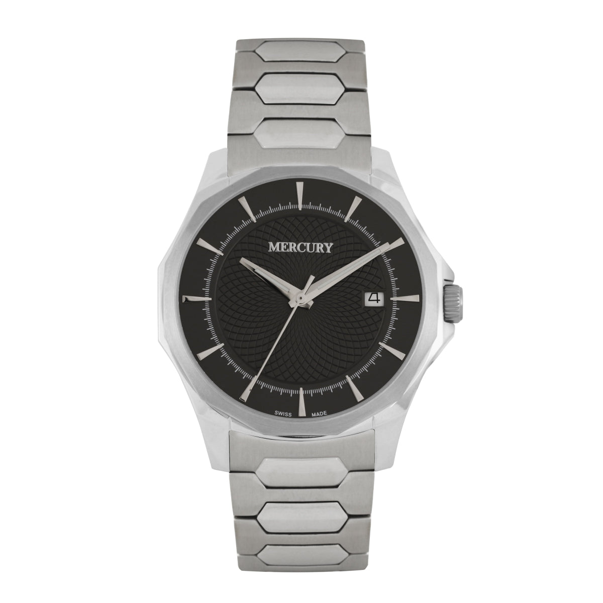 Mercury Men's Swiss Quartz Watch with Black Dial - MER-0047