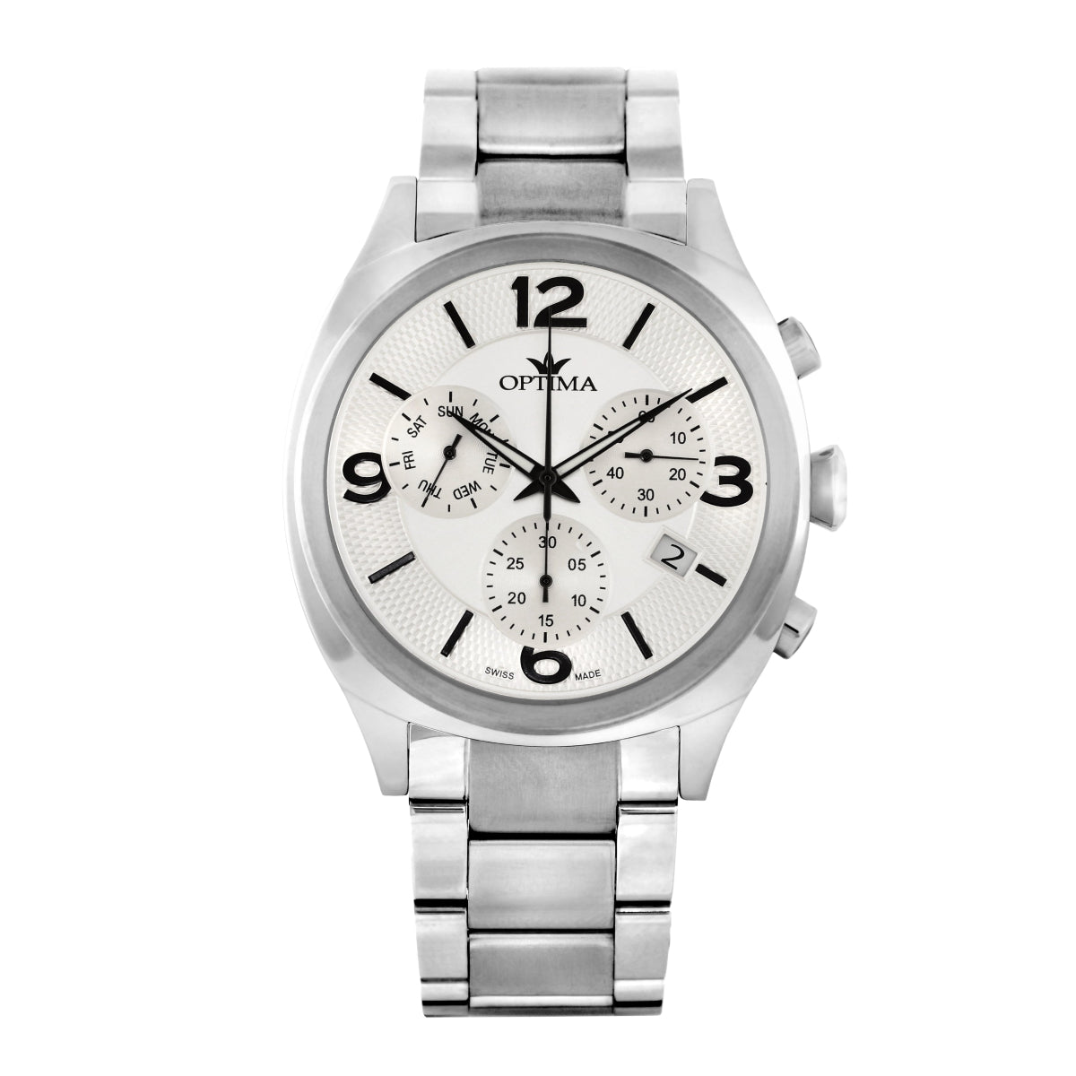 Optima Men's Swiss Quartz Watch with White Dial - OPT-0001