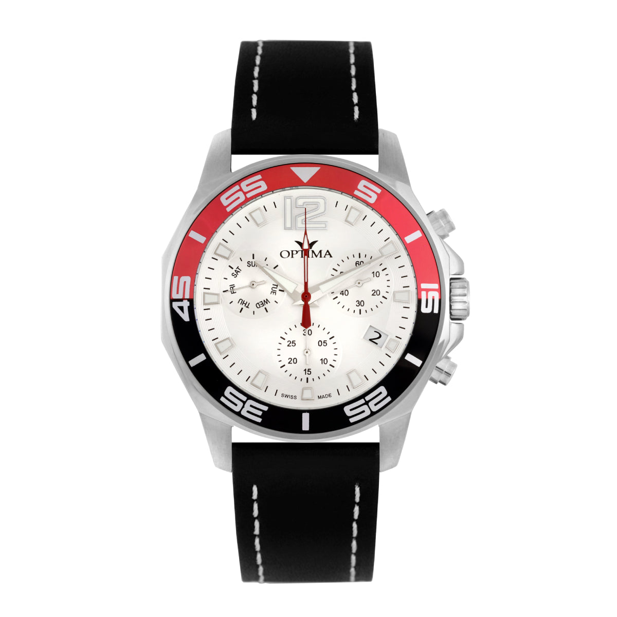 Optima Men's Swiss Quartz Watch with White Dial - OPT-0006