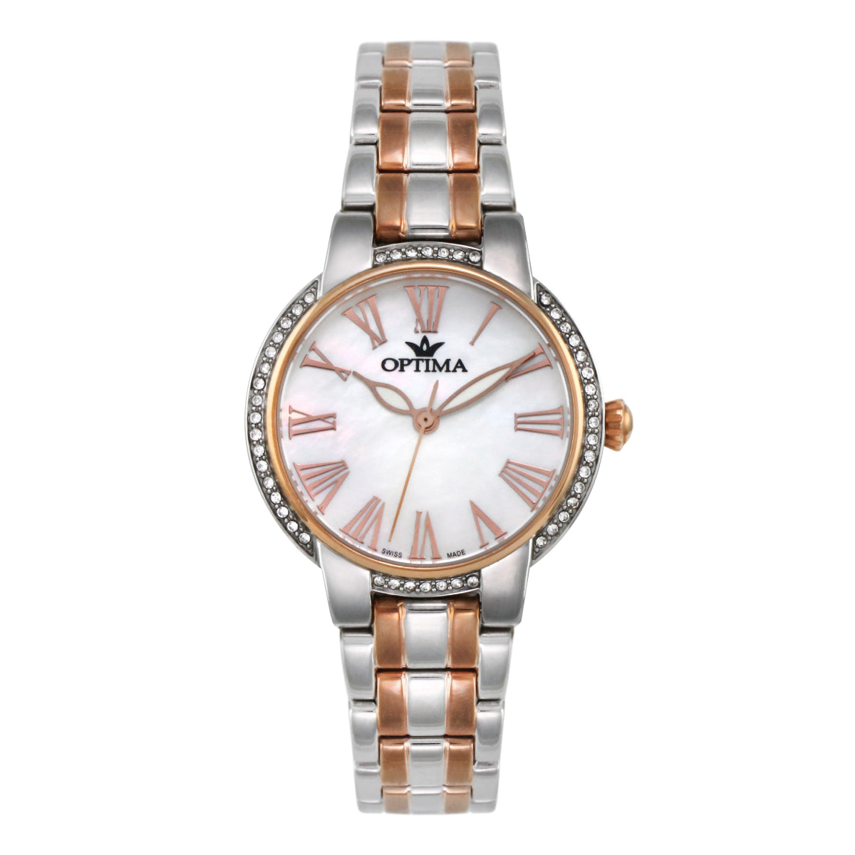 Optima Women's Swiss Quartz Watch with Pearly White Dial - OPT-0027