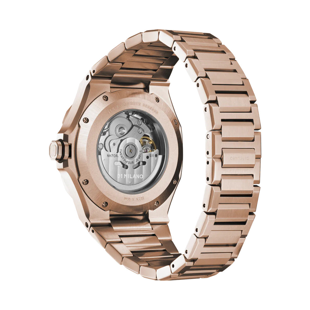 ساعة دي وان ميلانو الرجالية بحركة ميكانيكيه وبمينا هيكل مكشوف - ML-0217