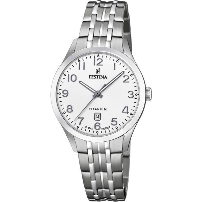 Festina women's white dial quartz watch - f20468/1