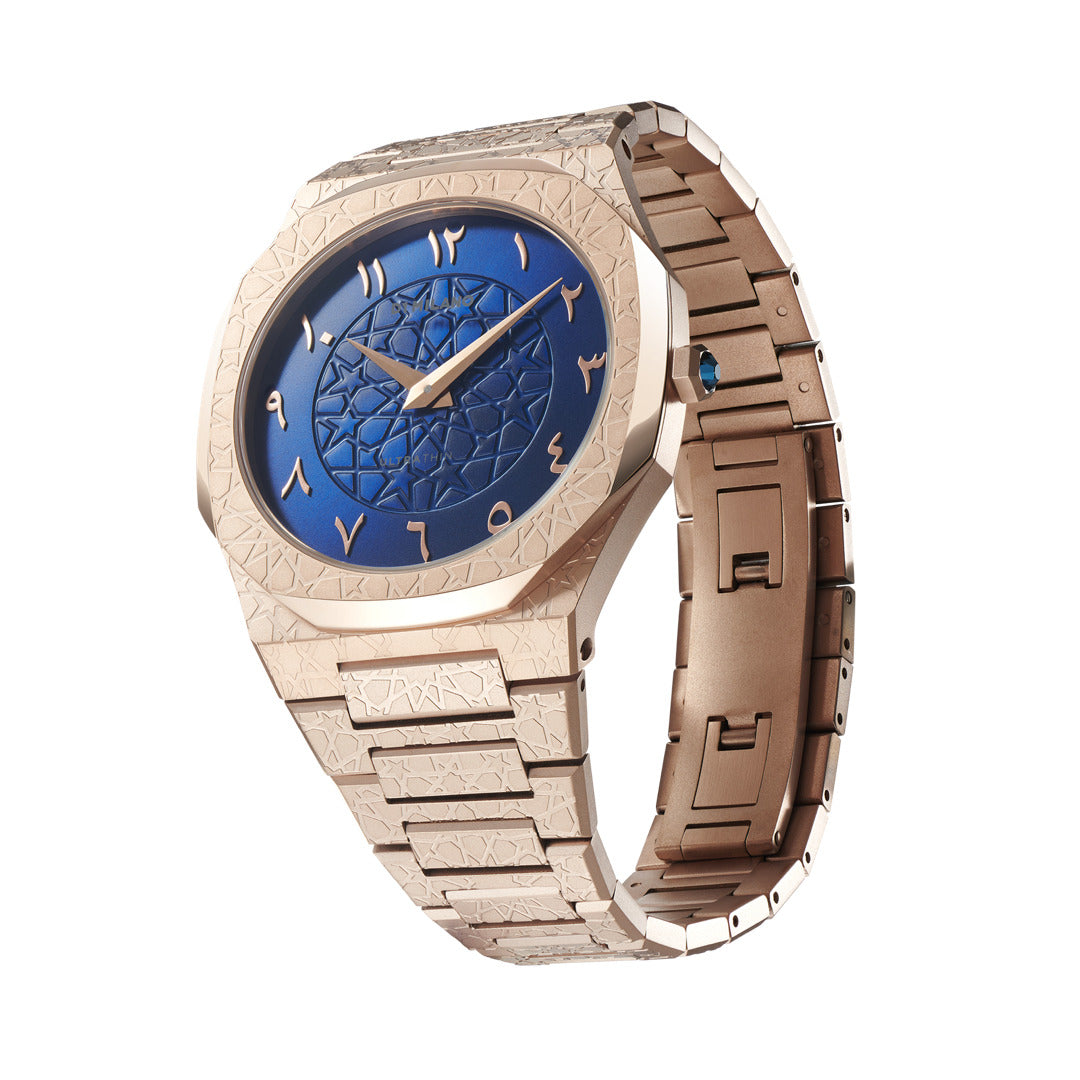 ساعة دي وان ميلانو الرجالية بحركة كوارتز ولون مينا أزرق - ML-0264(KHALEEJI LTD)