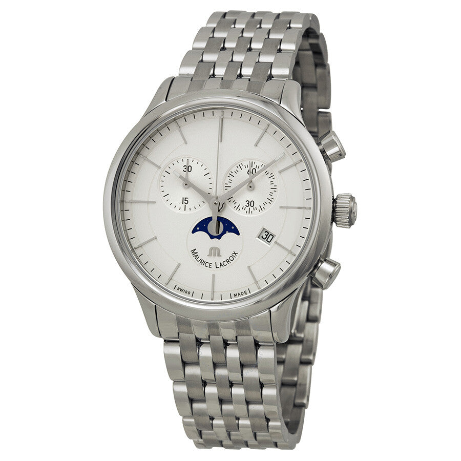 Maurice Lacroix Men's Quartz White Dial Watch - MRC-LC1148-SS002-131