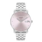 ساعة كوارتز نسائية بمينا وردي