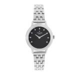 Quartz Watch with Black and Silver Dial and Sand Texture - صورة 4