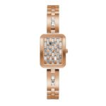 ساعة كوارتز نسائية بميناء ذهبي وردي