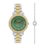 ساعة كوارتز بميناء أخضر