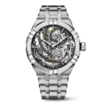 ساعة هيكلية أيقونية بميناء فضي