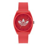 ساعة كوارتز للرجال والنساء بمينا أحمر