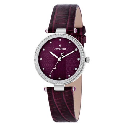 ساعة كوارتز نسائية بمينا بنفسجي